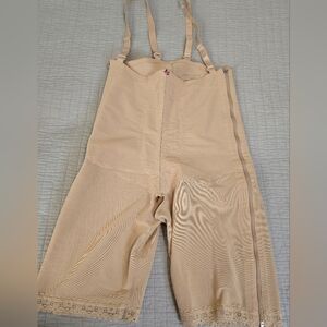 Design Veronique Post Surgical Double Side Zip Above Knees Girdle Beige 3XL #853